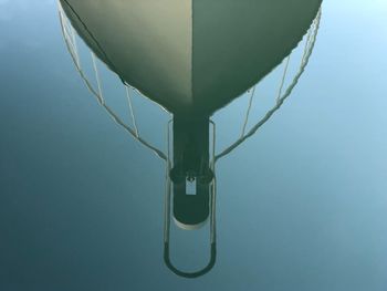 Low angle view of yacht over sea