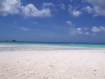 Scenic view of beach against sky