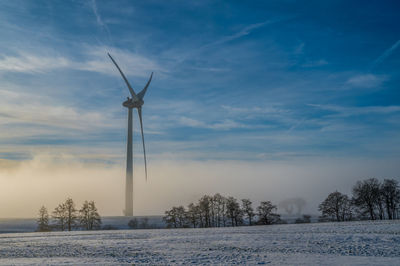 Wind turbine in rime frost, denmark