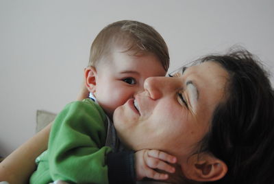 Portrait of mother with baby