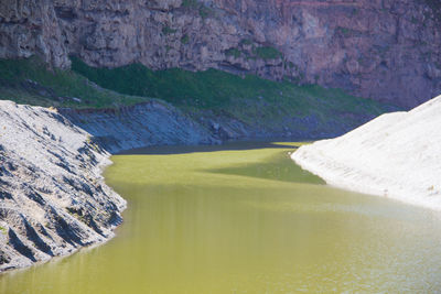 Scenic view of lake and mountains