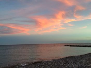 Scenic view of sea at sunset