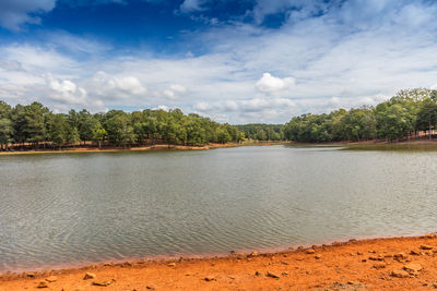 Scenic view of river against sky