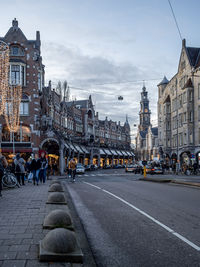 View of city street against sky