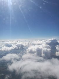 Aerial view of clouds over blue sky