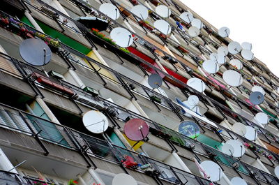 Low angle view of clothes hanging in row