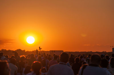 Crowd at sunset