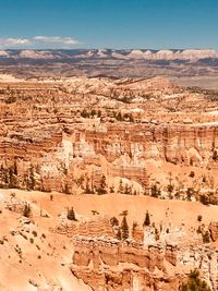 View of rock formations in desert