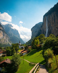 Scenic view of mountains against sky