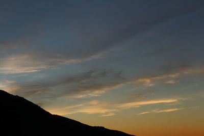 Silhouette of sky at sunset