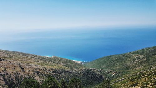High angle view of sea against sky