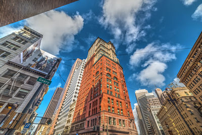 Low angle view of buildings against sky