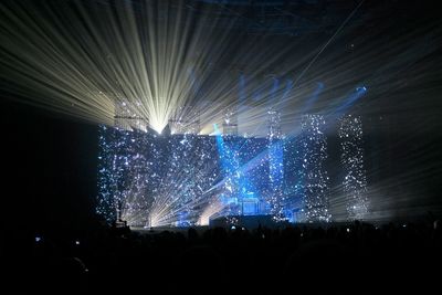 Firework display at music concert