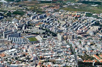 High angle shot of townscape