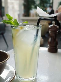 Close-up of drink on table