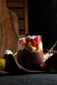 Close-up of dessert on table