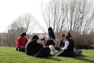 People sitting in park