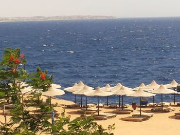 Scenic view of beach against sky