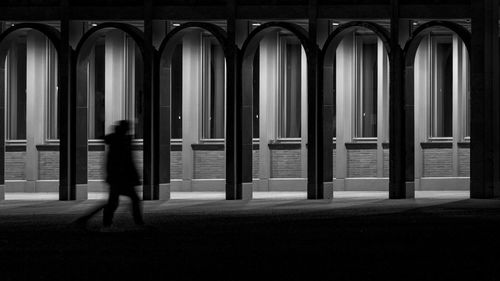 Full length of man walking in building