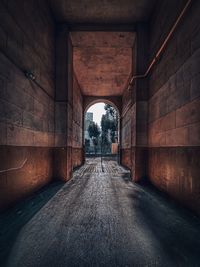 Empty road in tunnel