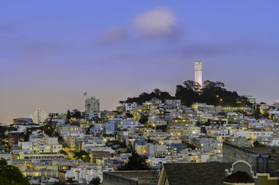 Coit tower san francisco and city lights
