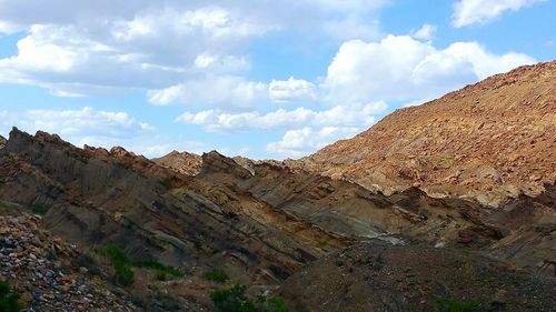 Low angle view of mountain against sky