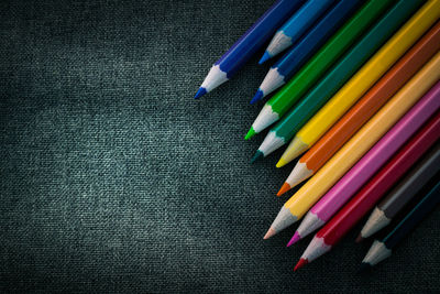 Close-up of colored pencils