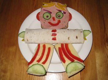 Close-up of food on wooden table