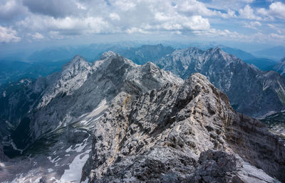 Panoramic view of landscape and mountains against sky