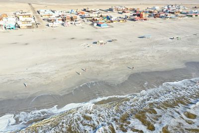 High angle view of huts at beach