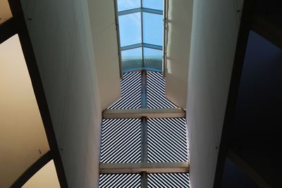 Low angle view of skylight in building