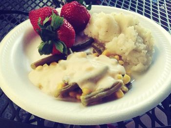 Close-up of food in plate