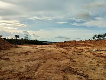 Scenic view of desert against sky