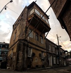 Low angle view of houses against sky