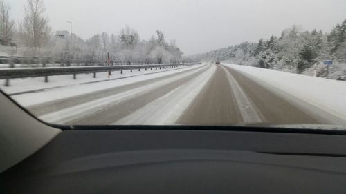 View of road in winter