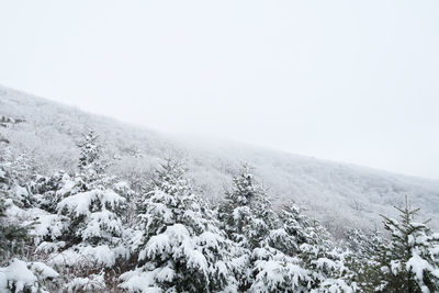 Scenic view of snowcapped mountains against clear sky