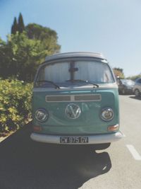 Close-up of car against clear sky