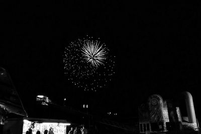 Low angle view of firework display