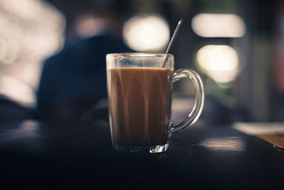 Close-up of coffee on table