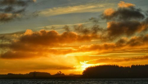 Scenic view of sea at sunset