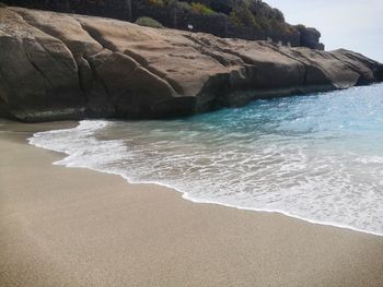 Scenic view of rocky beach