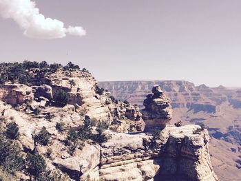 Panoramic view of rocky mountains against sky