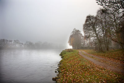 Scenic view of stream against sky