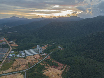 High angle view of landscape against sky