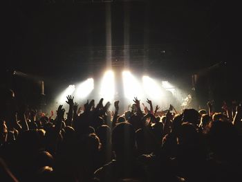 High angle view of people at music concert