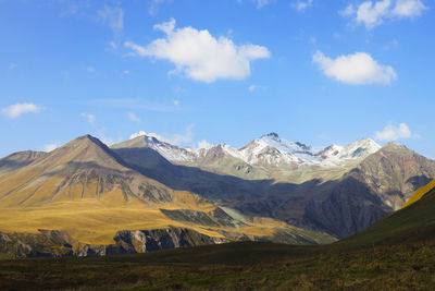 Mount kazbek in the greater caucasus, georgia, asia