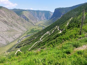 High angle view of landscape against sky