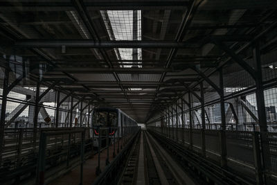 Train on railroad station platform