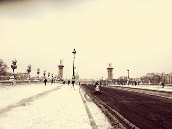 View of city street during winter