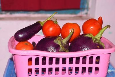 Close-up of fruits in basket